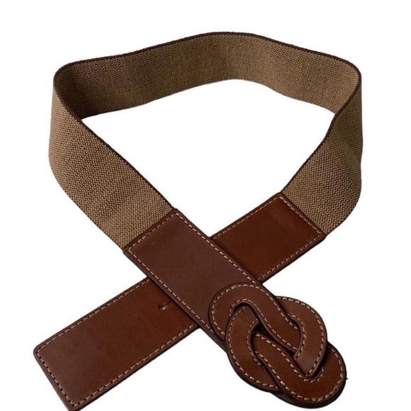 🌸 FINAL SALE PRICE 🌸 Banana Republic Elastic Belt w Genuine Leather Buckle Knot - Picture 9 of 10